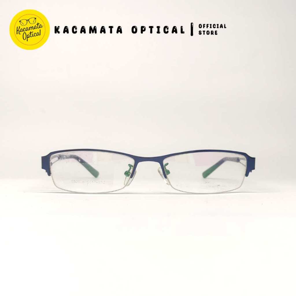 KACAMATA OPTICAL - Frame KMO1523 Half Frame Biru Besi
