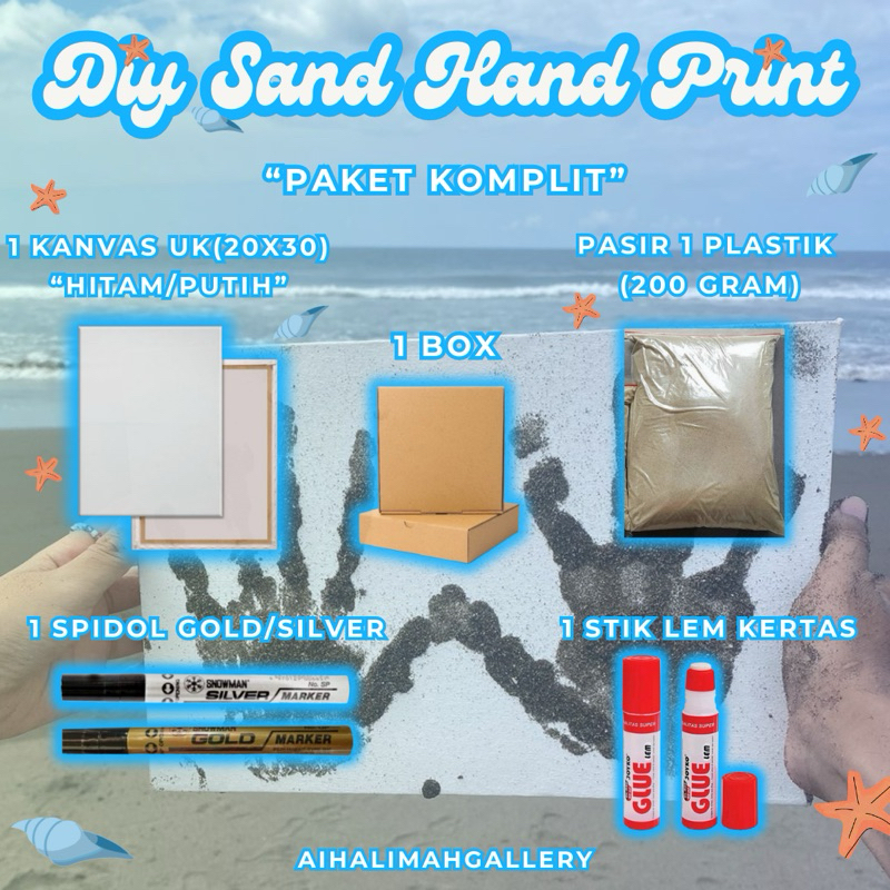 

DIY Sand Hand Painting Kit Canvas | Kanvas Cap Tangan pasir Couple | Canvas 20x30 cm | Kanvas Lukis Tangan Couple