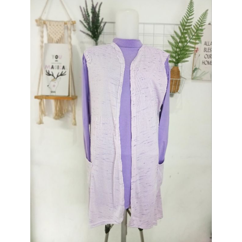 [FLASH SALE] Long Outer Rajut Kutung Lilac Preloved | Long Cardi | Outer Rajut | Cardigan Rajut | Ra