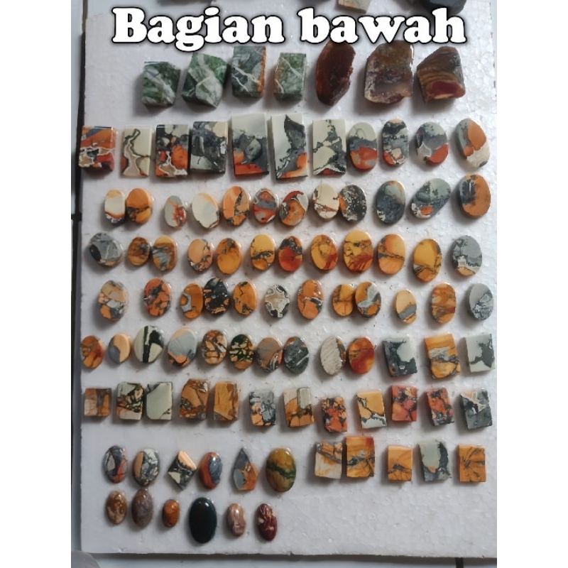 rough bahan batu akik cincin liontin maligano motif cantik bukan pancawarna edong klawing darson