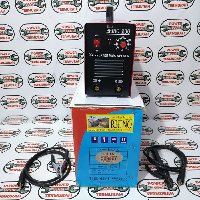 

Inverter Mesin Las RHINO 200A Black Red 200 A Travo Las Trafo Las mks