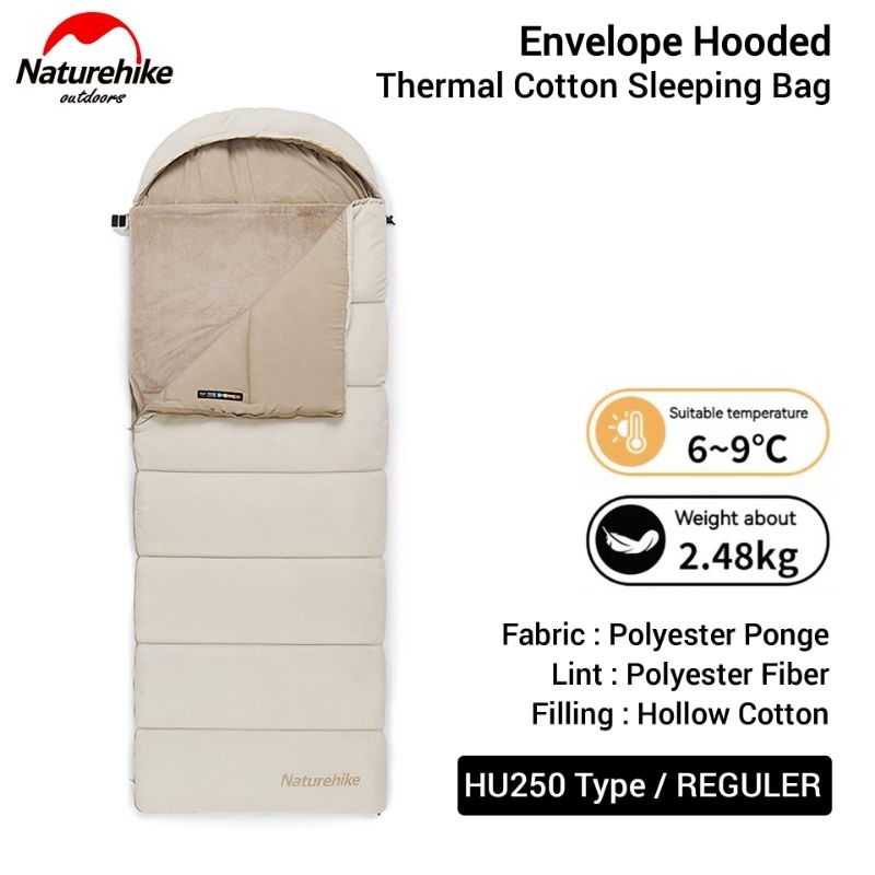 SLEEPING BAG TIKAR NATUREHIKE CNK2300SD021 HU250 ENVELOPE SB KANTONG TIDUR MODEL TIKAR PENDAKI GUNUN
