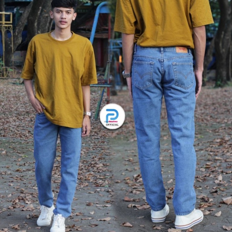 ART O78Y Jeans 55 original pria jeans 55 non Stretch celana panjang pria standar celana jeans 55 cel