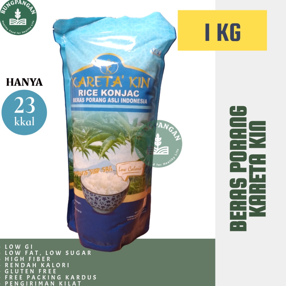 

BXN443 FLASH SALE Kareta kin Beras Porang 1 KG Shirataki Konjac Rice Diet Rendah Kalori