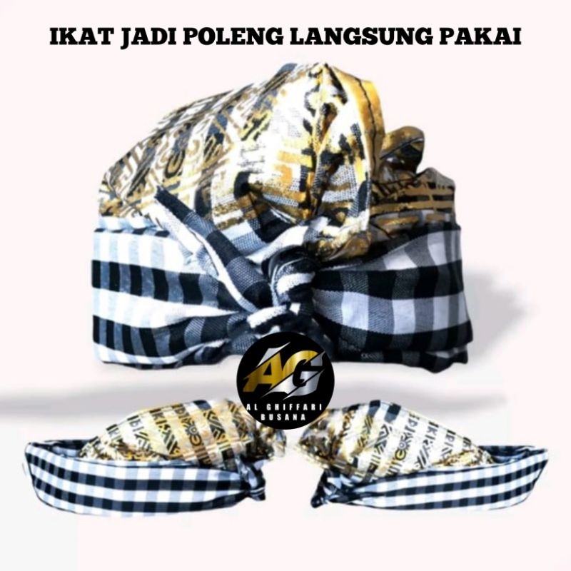 UDENG BALI JADI KOTAK KOTAK / IKAT KEPALA BALI / UDENG JADI POLENG / IKAT BALI