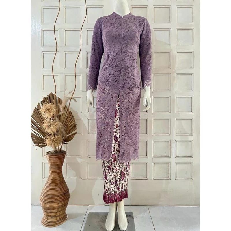 SETELAN KEBAYA BROKAT LONG TUNIK SANGHAI//KEBAYA BROKAT BUSUI//KEBAYA BROKAT PESTA//KEBAYA WISUDA//K