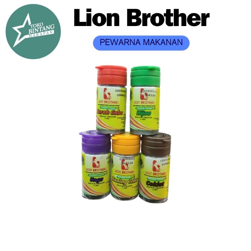 

LionBrother pewarna makanan/kuning telur/hijau/coklat