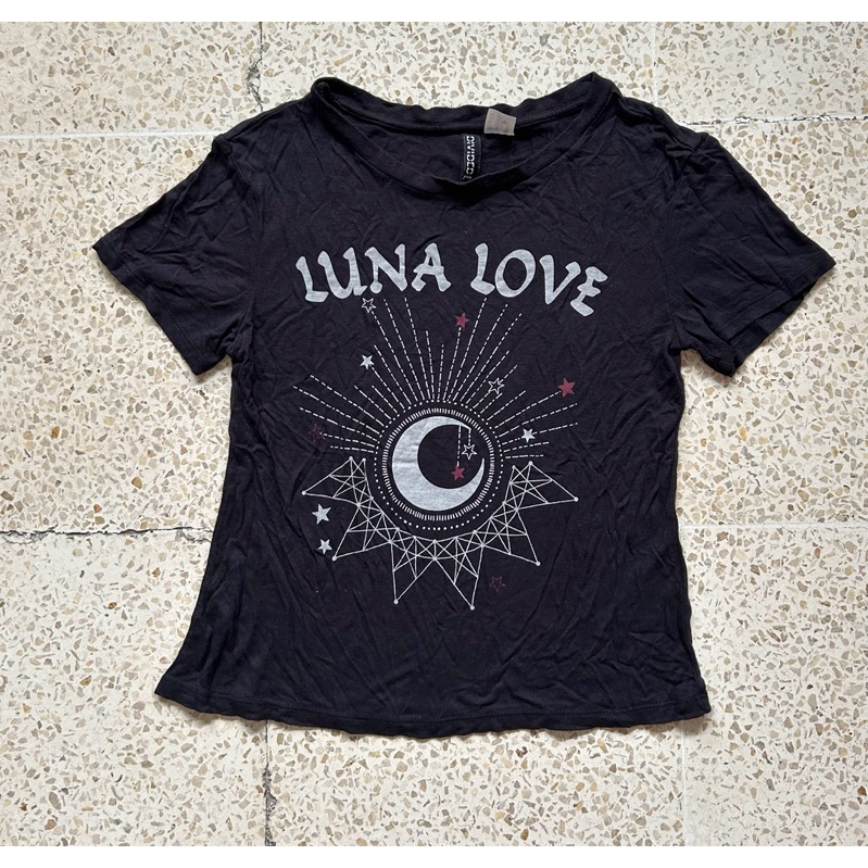 Black crop top baby tee hm