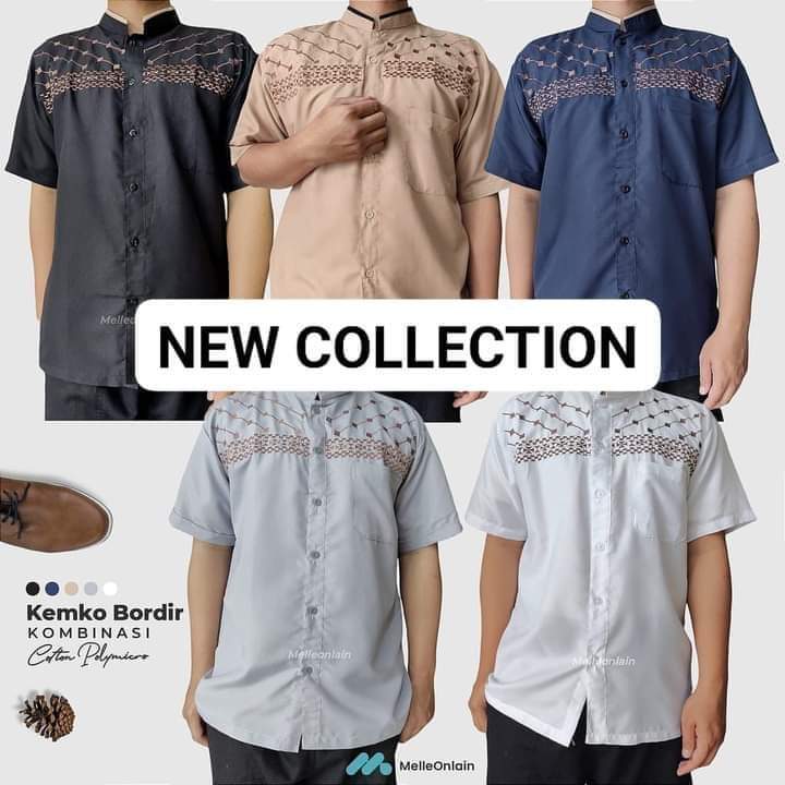 Al Amin - Baju Koko Pria Dewasa Lengan Pendek Bordir - Elegan & Nyaman