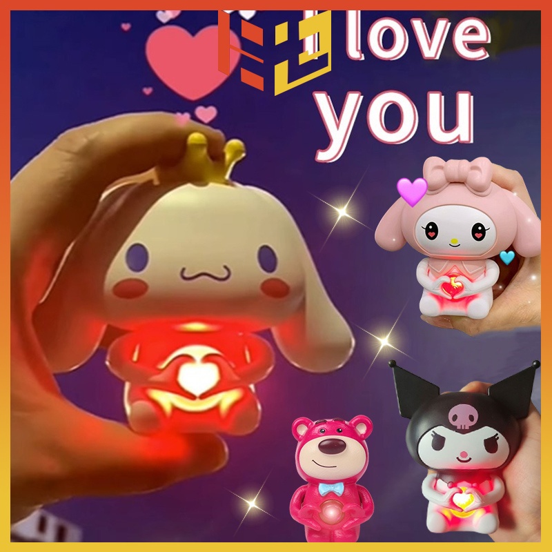 [Lampu Audio Versi] Lampu Tidur Kawaii 3D LED Lotso Sanrio Figure Kartun Cinnamoroll Hadiah Lucu I L