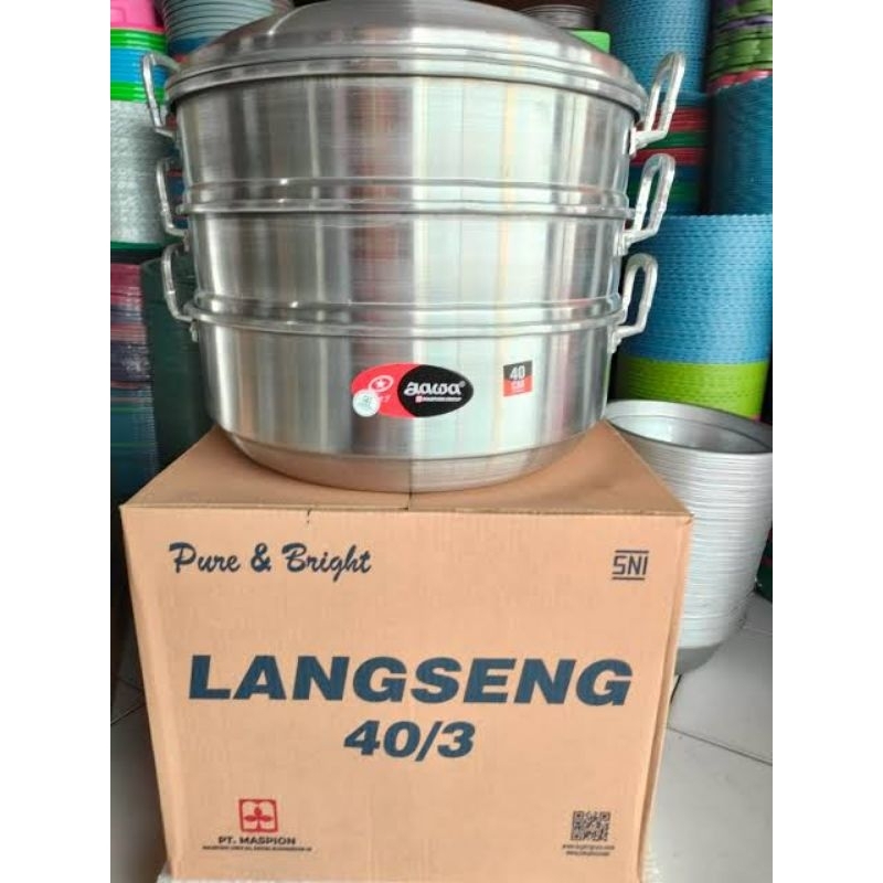 Langseng Jawa Maspion 40 cm Susun 3 Dandang Kukusan Susun 3