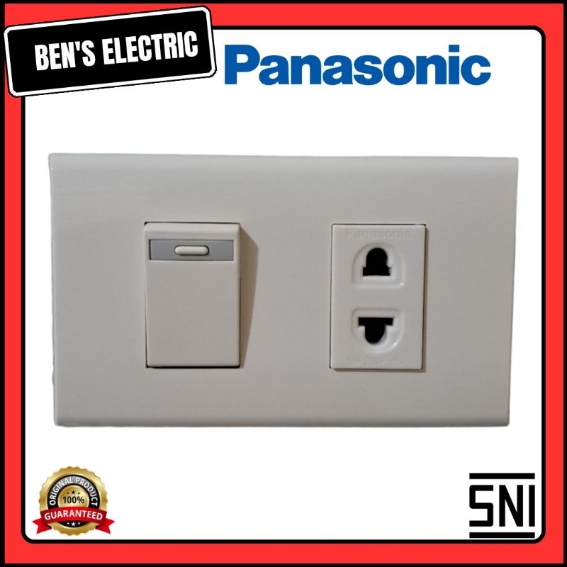 Panasonic frame + saklar + stop kontak box model panjang inbow/tanam