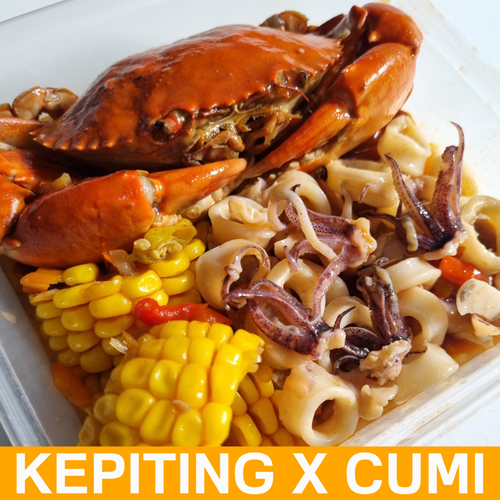 

Nasi + 1 Kepiting Mix Cumi Asam Manis Special - Arviansyah Seafood Surabaya