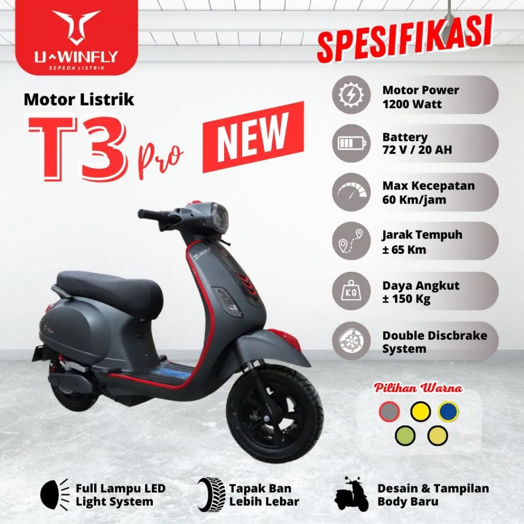 Promo Terbaru Motor Listrik Uwinfly T3SPRO Original Bergaransi Resmi