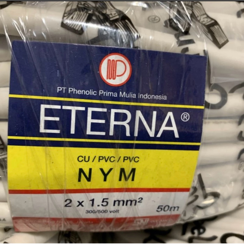 Kabel Eterna 2x1.5 NYM 50 Meter / Kabel Listrik Eterna 2x1,5 Roll-an 50 M