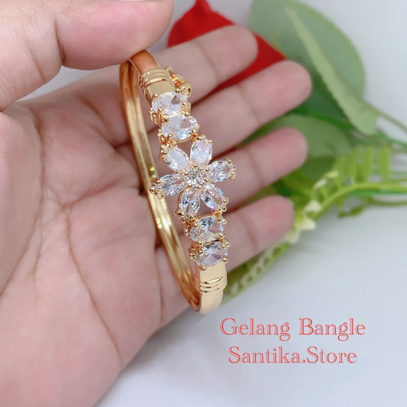 Gelang Bangle Deweasa Perhiasan Xuping Titanium Lapis Emas