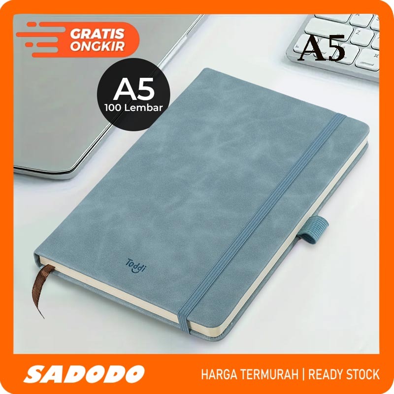 

SADODO Buku Catatan Notebook with Pen Holder Strap-A5-Light Blue-100Lbr