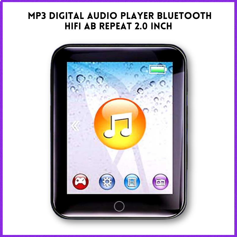 COD Worallymy MP3 Digital Audio Player Bluetooth HiFi AB Repeat 2.0 Inch