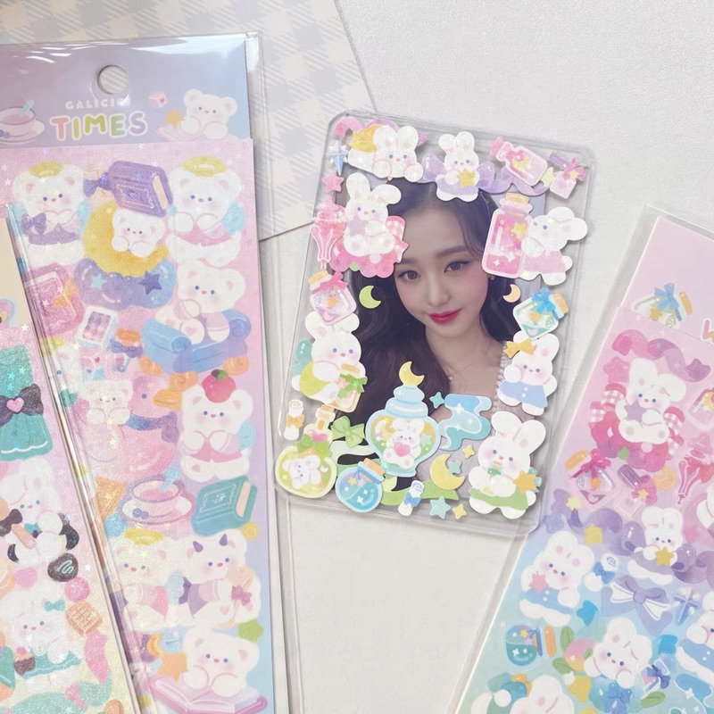 

sticker deco korean photocard galicici confetti stiker lucu waterproof glitter readystock B713