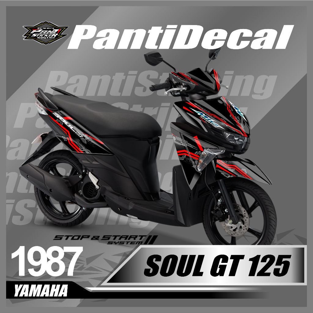 Sticker Decal Motor Soul GT 125 Full Body desain keren- Stiker Decal Mio Soul GT 125 Full Body Hitec