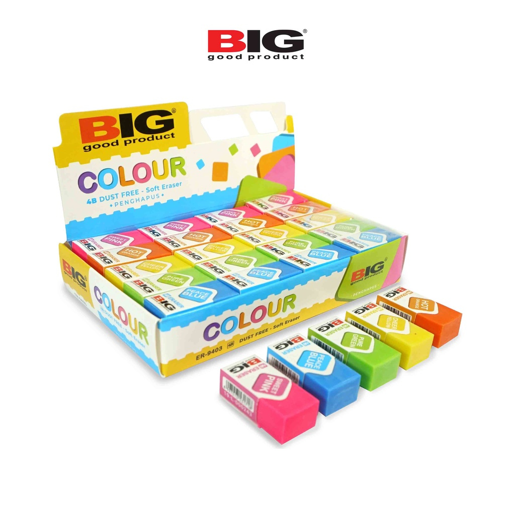 

[1 pc] BIG Penghapus / Eraser Pensil Warna Warni Kecil Dust Free ER-9403