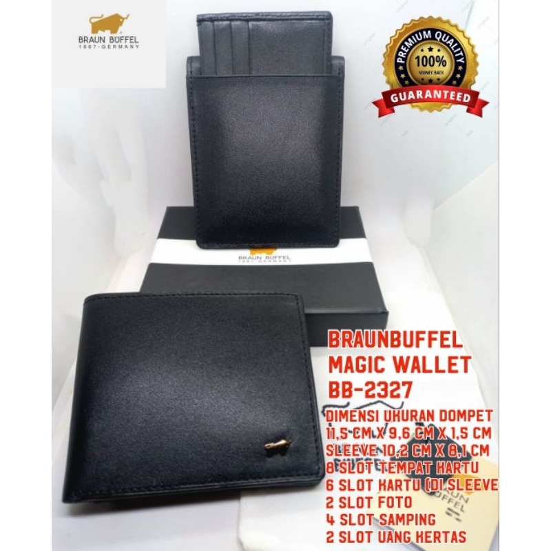 Dompet Pria Kulit Import Braun Buffel BB 2327 Sleeve Card Magic Wallet