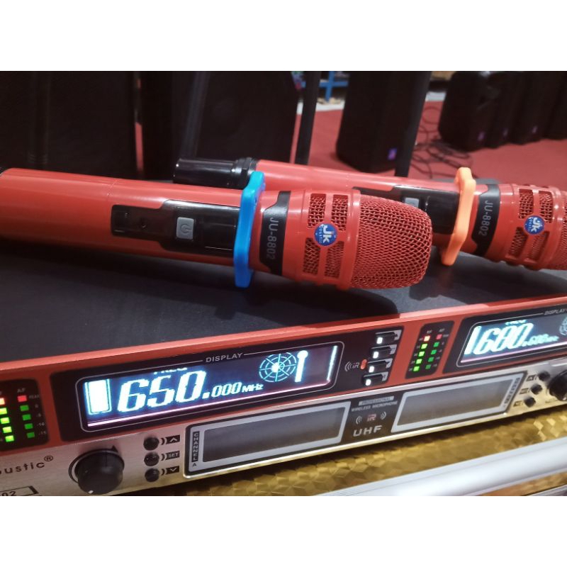 microphone wireless JK coustic Ju 8802 warna merah