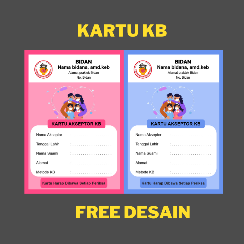 

BARU- Kartu KB - kartu akseptor kb - kartu bidan