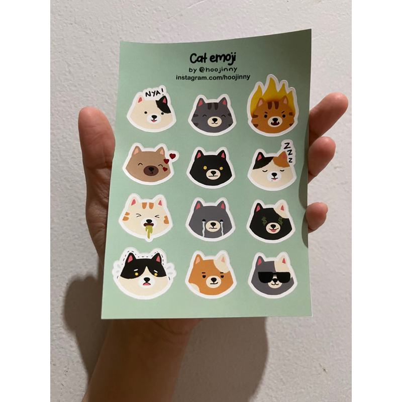 

Hoojinny - Sticker Emoji Kucing / Stiker Kucing Lucu Ukuran A6