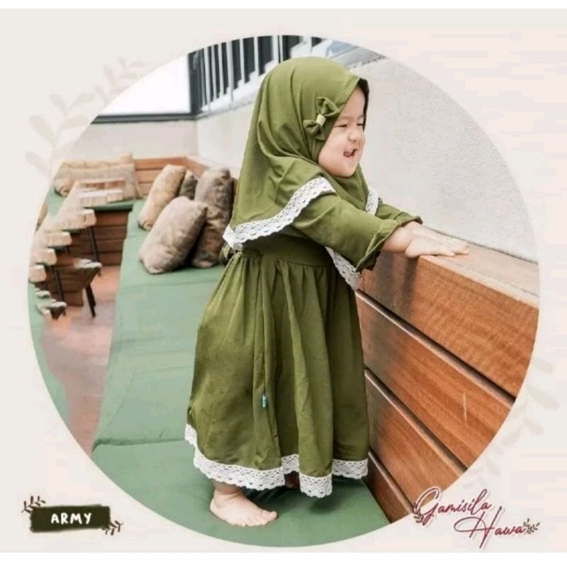gamis bayi gemoy set hijab 1-4 tahun/gamis bayi lucu/gamis bayi terlaris/set hijab gamis bayi termur
