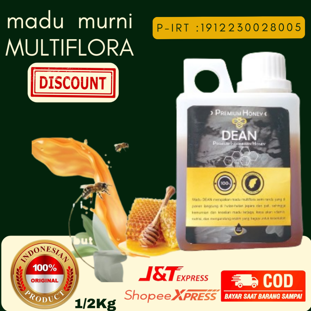 

MADU MURNI MULTIFLORA DI JAMIN ASLI | 500GR | RAW HONEY | MADU MENTAH