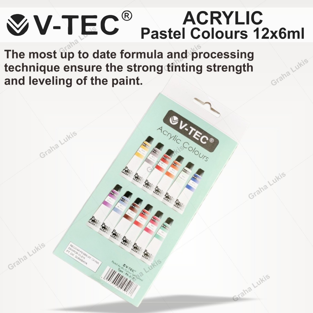

RK V-TEC Pastel Acrylic / Cat Akrilik Pastel12x6ml PA-612