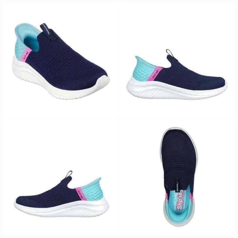 SALEEE 100% Original Skechers Ultra Flex 3.0 Fresh Time Navy dan Black Girl's Sneakers Shoes Kode Pr
