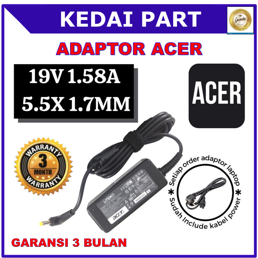 ADAPTOR CHARGER ACER ICONIA W500 CHROMEBOOK C700 C710 AC700 ORI