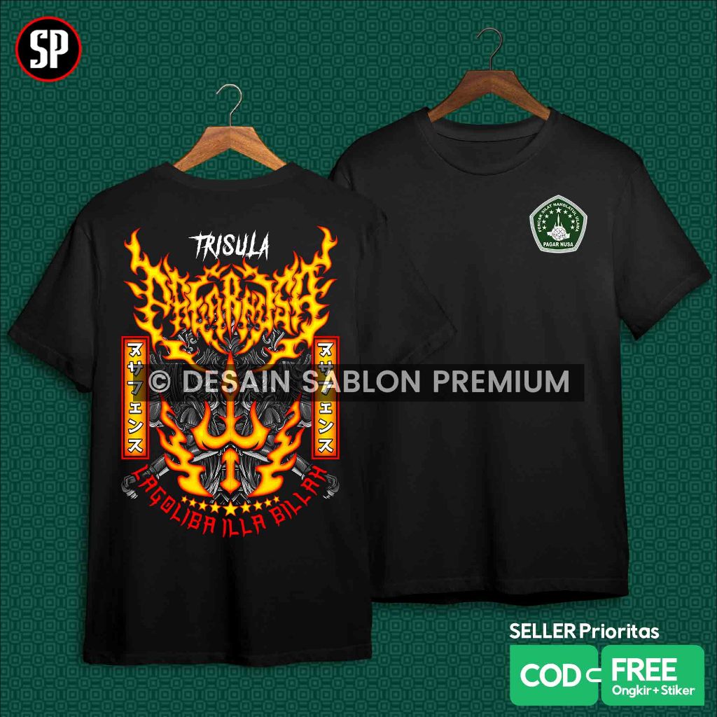 Kaos Pagar Nusa Distro Terbaru - Exlusive TRISULA Geni / Free Stiker / Baju PN Nyell Gasmi Raja Duel