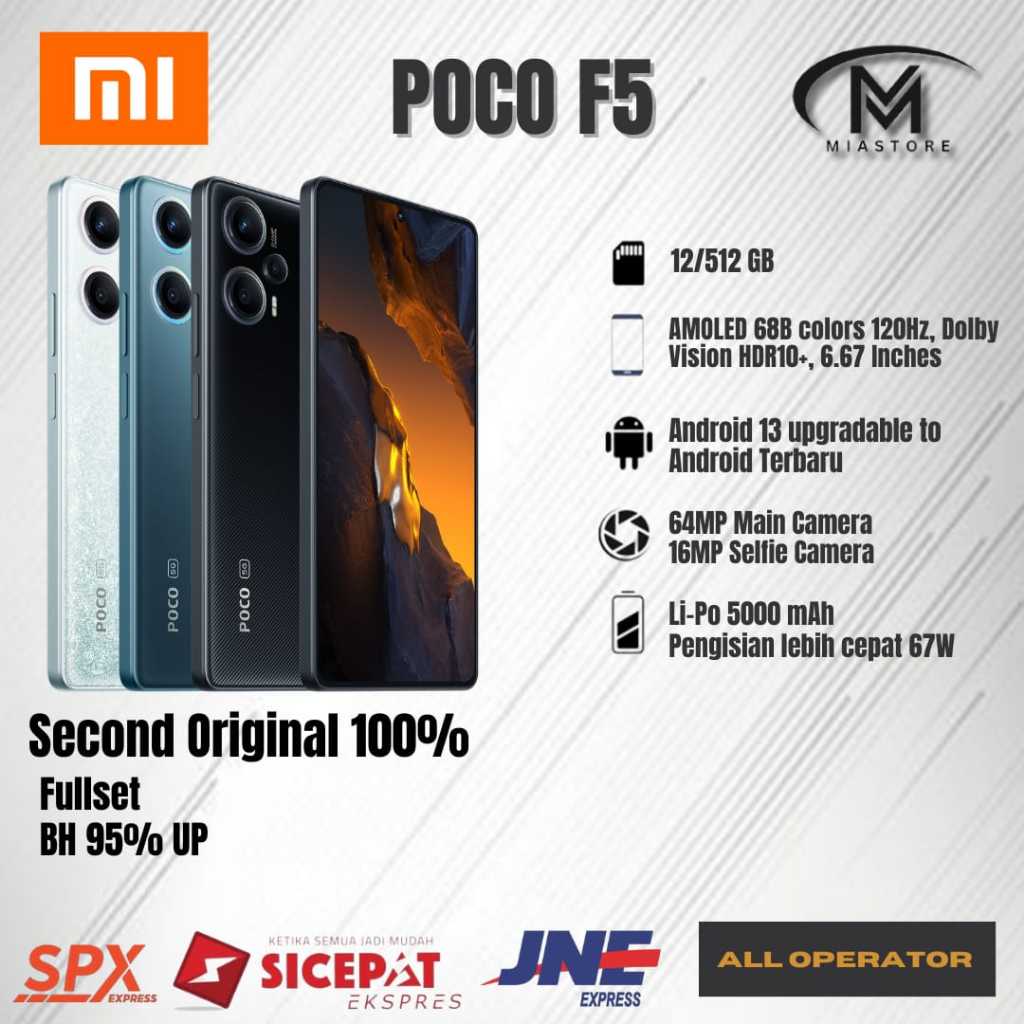 Poco F5/Xiaomi Redmi Note 12 Turbo Second Original 8GB/256GB Like new