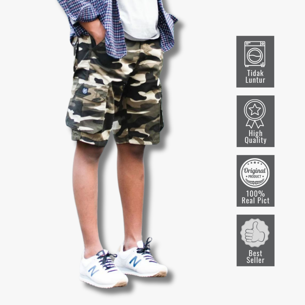Celana Pendek Cargo Army Outdoor Gunung Pria Keren Dewasa Bahan Tebal Berkualitas