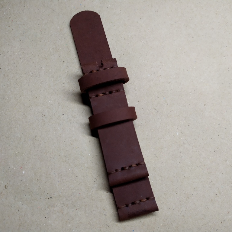 strap jam kulit asli coklat 20mm