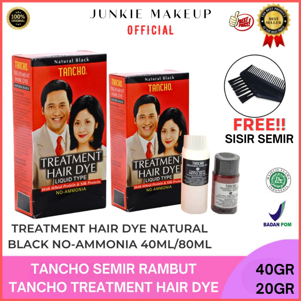 𝗝𝗨𝗡𝗞𝗜𝗘 𝗠𝗔𝗞𝗘𝗨𝗣 - TANCHO Semir Rambut Hitam / Pewarna Rambut Hitam / Semir Hitam / TANCHO TREATMENT HA