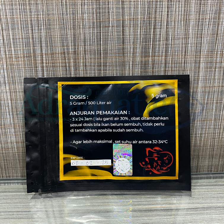 kjg MUJARAB 5GR OBAT IKAN ARWANA KEMBANG SISIK DROPSY KUTU JARUM JAMUR KAPAS HITAM PUTIH MATA KABUT