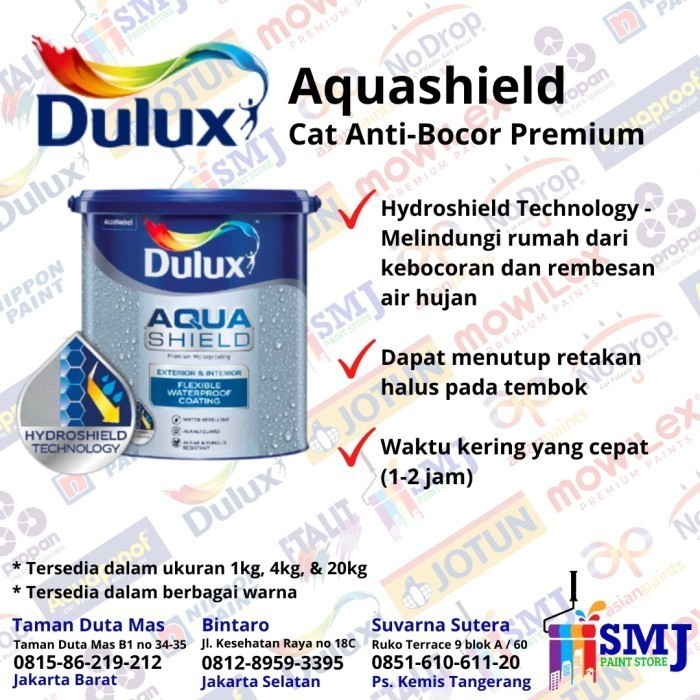 CAT WATERPROOFING DULUX AQUASHIELD TINTING KEMASAN 20 KG