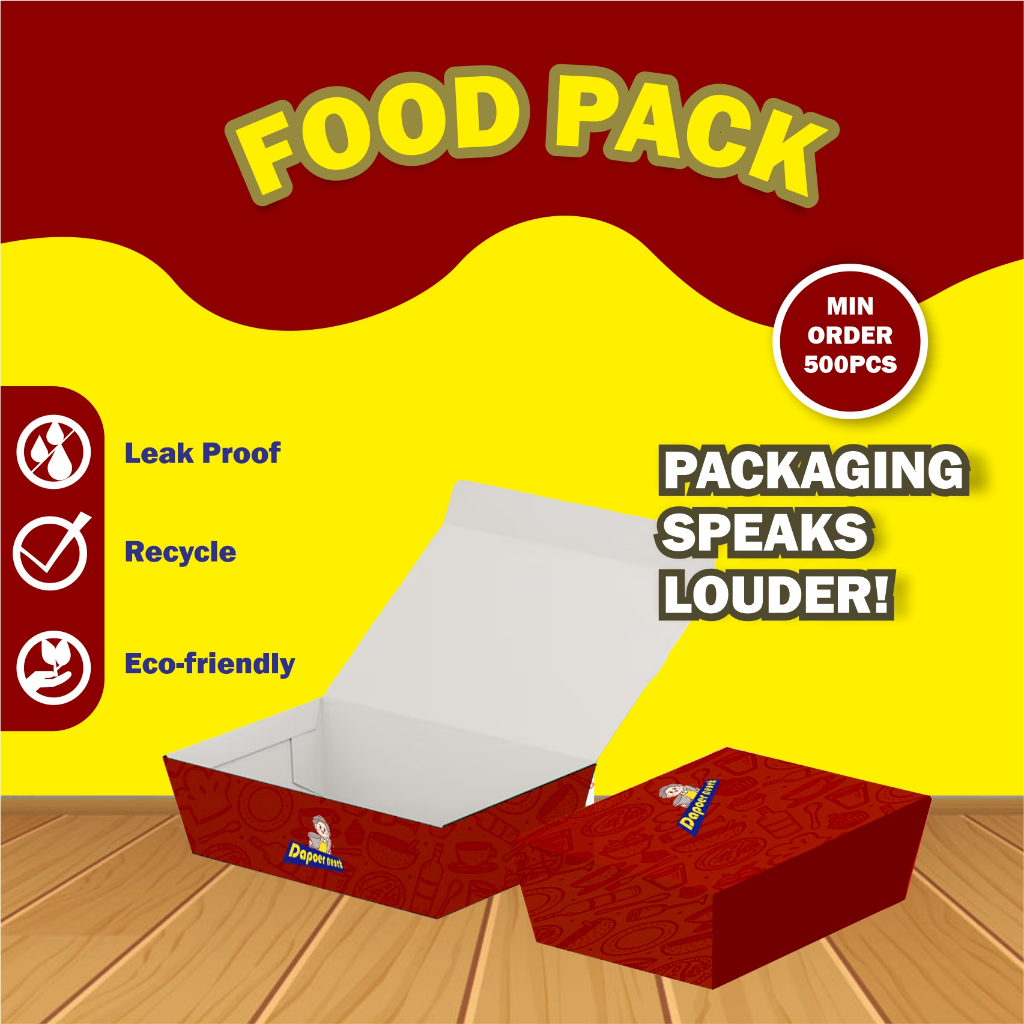 CUSTOM CETAK PACKAGING IVORY / LUNCH BOX / KEMASAN MAKANAN PREMIUM MURAH
