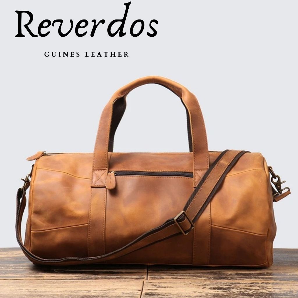 Tas Travel Kulit Asli - Tas Tote olahraga Gym - Tas Selempang Travel Kulit Asli Crazy Horse