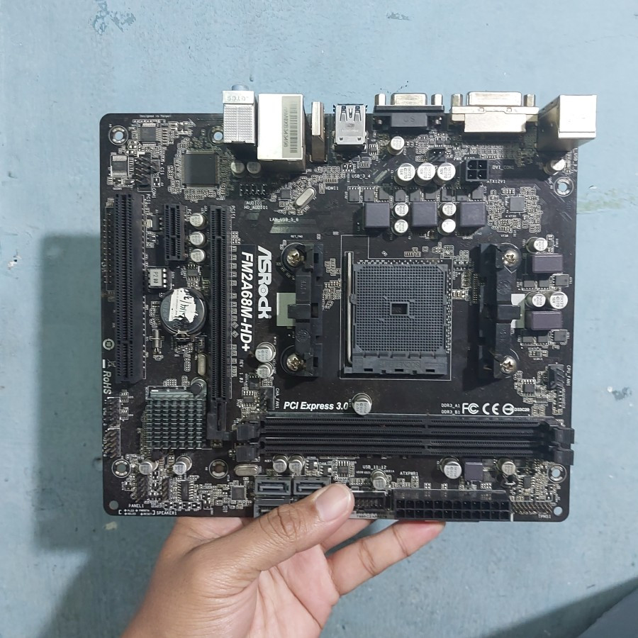 mobo mainboard motherboard amd asrock fm2a68m-hd+ soket fm2