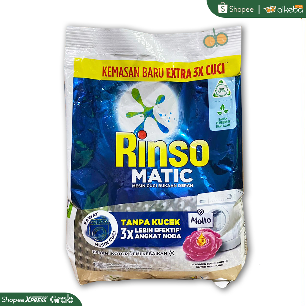 Rinso matic front loading bubuk 900 gram deterjen laundry bukaan depan