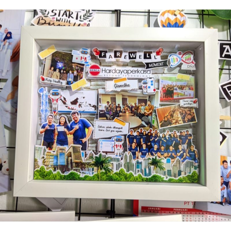 [3 HARI JADI] Kado Hadiah Unik Scrapframe Foto 3D Tema Farewell Rekan Kerja Kantor Dinas