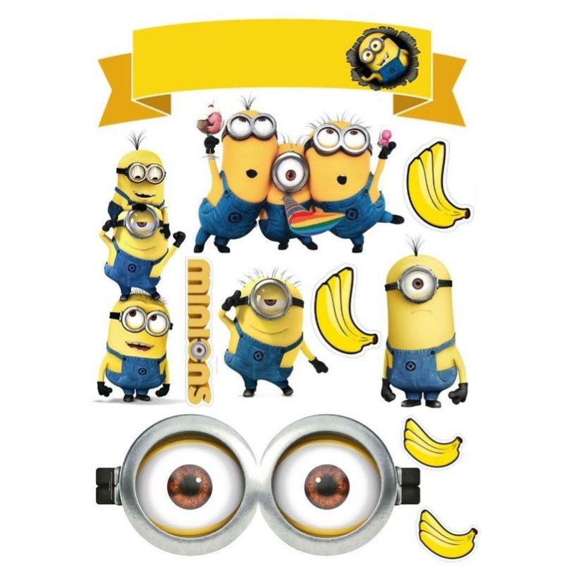 Cetak Topper Minion, Topper Kue Ultah
