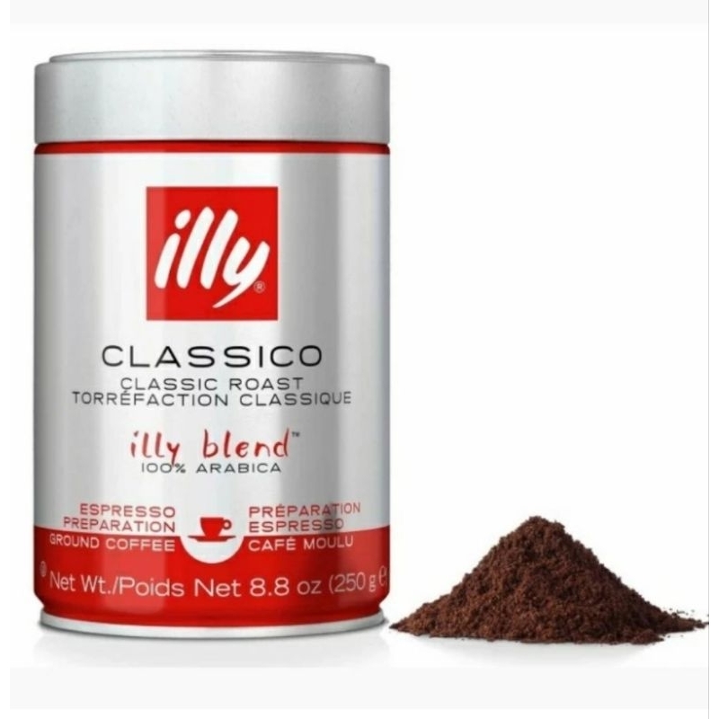 

Kopi illy clasicco arabica ground bubuk tin 250 gr | coffee