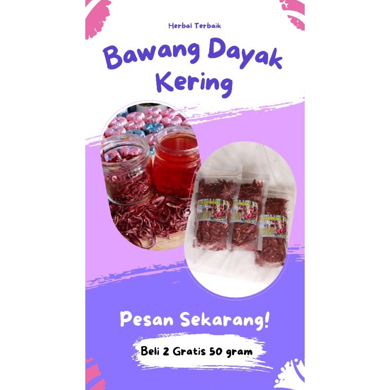 

Bawang Dayak Kering 1 kg ( bonus 1 bks 50 gram )