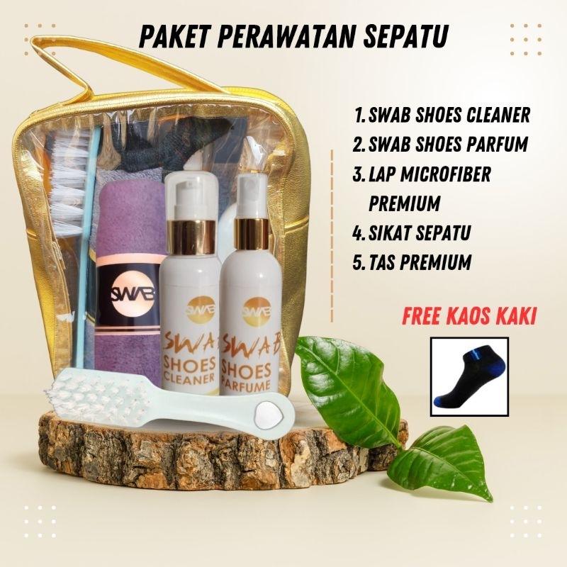 swab shoes cleaner paket perawatan sepatu pembersih sepatu parfum anti bacterial shoes cleaner